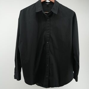 Express Oversized Boyfriend Button-Up Shirt in Black Women’s Size L